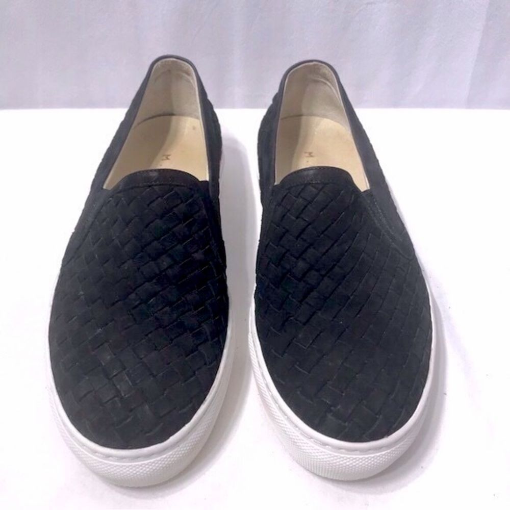 M. Gemi “The Cherico” Black Woven Leather Slip On Shoes